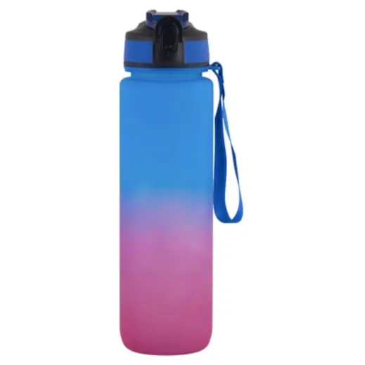 900ml Gradient Bottle Blue Pink Closed